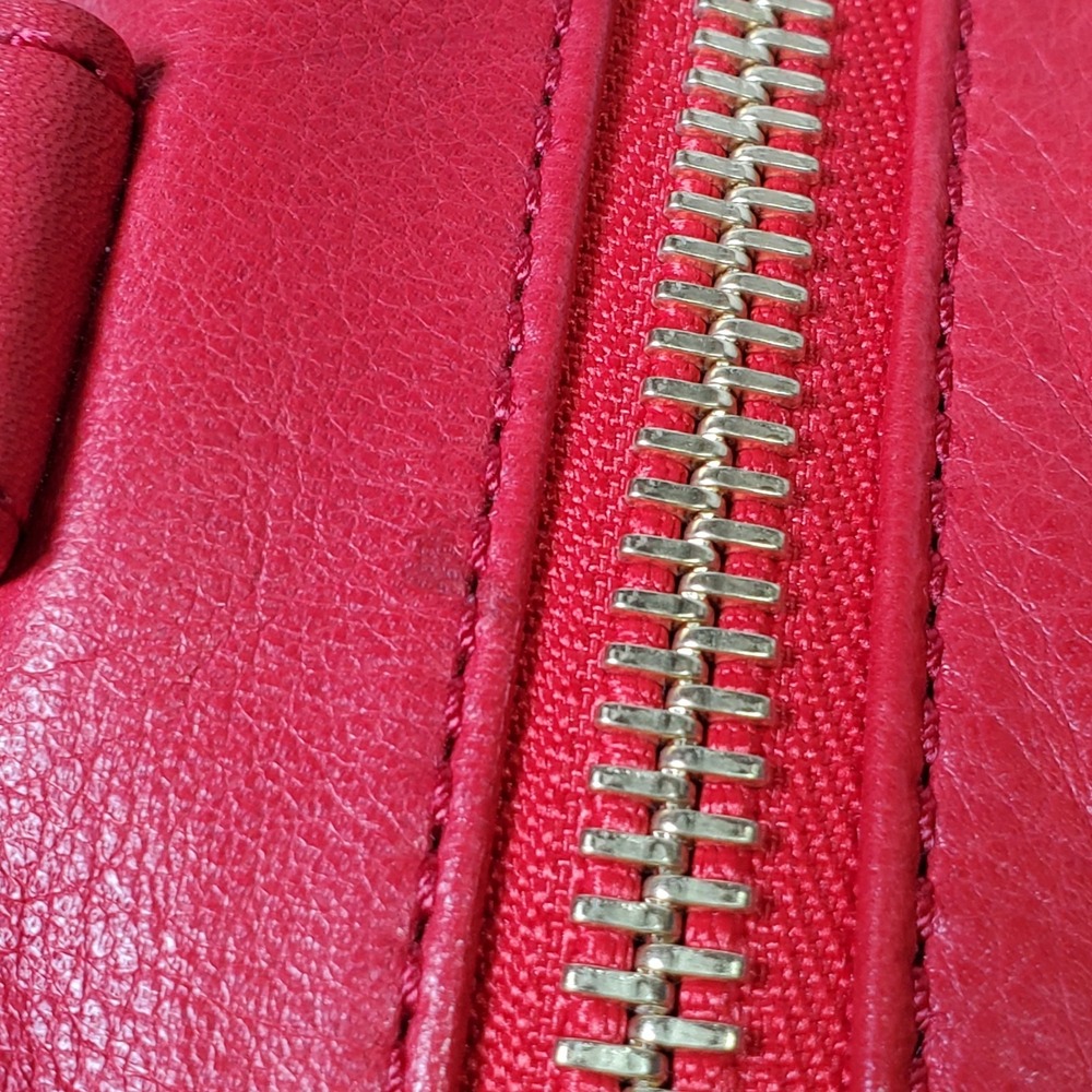 Rebecca Minkoff Red MAB Mini Leather Satchel Handbag Quilted Designer Old Money - Picture 4 of 8